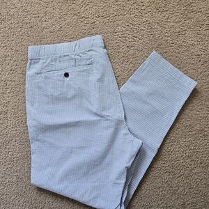 Bonobos Men's Blue Striped Seersucker Pants Size XL